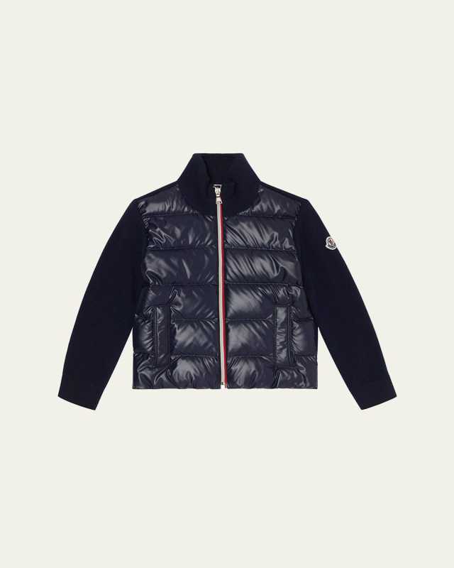 Boy's Combo Puffer Down Cardigan, Size 8-